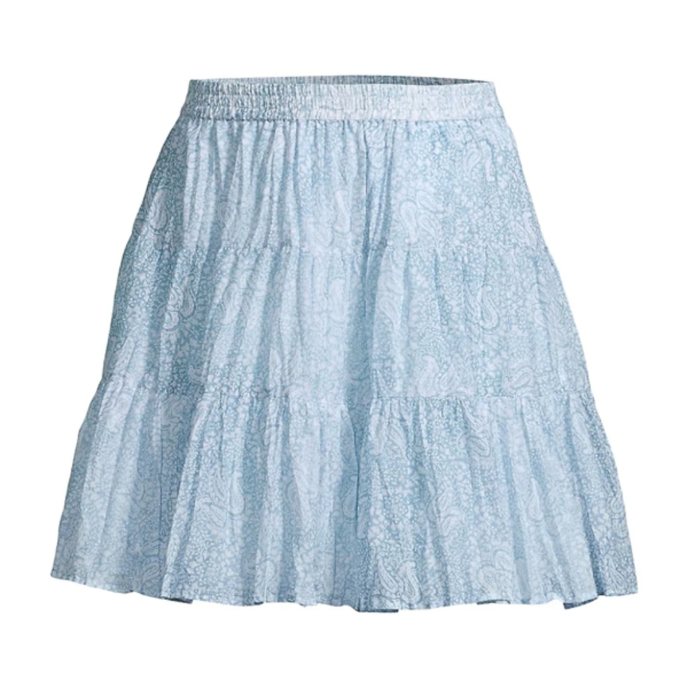 Michael Kors Pastel Blue Tiered Ruffled Skirt